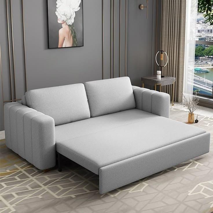 Modern Grey Fabric Sleeper Sofa