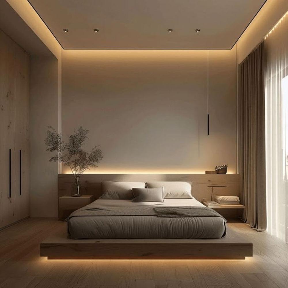 Modern Floating Platform Bed view 1
