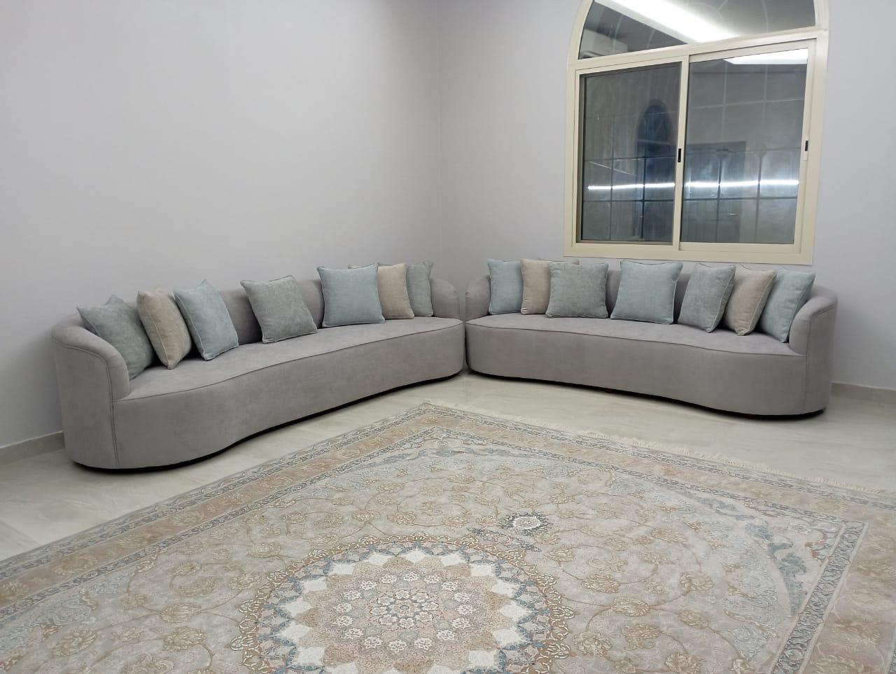 Large Grey L-Shaped Sectional Sofa
