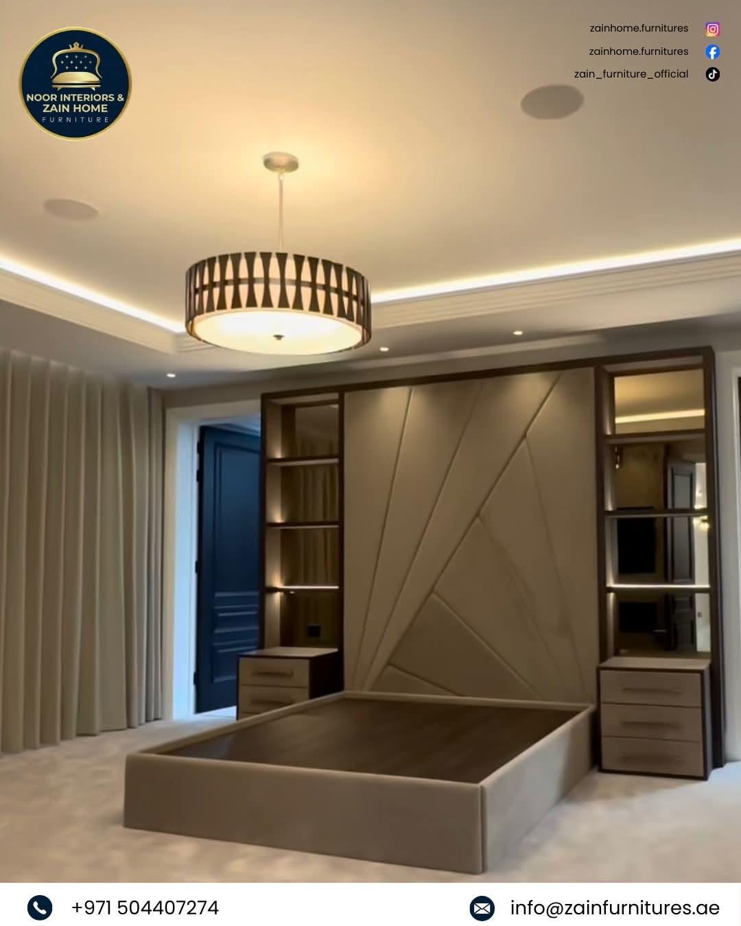 Modern Bedroom Suite with Custom Wardrobe and Integrated Lighting