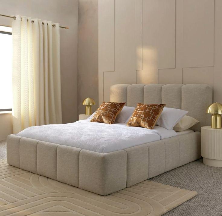 Cozy Modern Bed with Channel Tufted Headboard