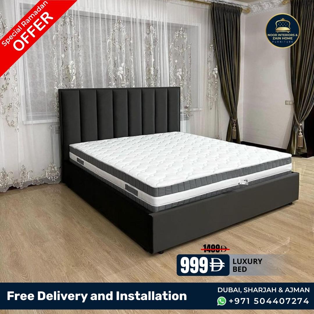Affordable Contemporary Black Upholstered Bed