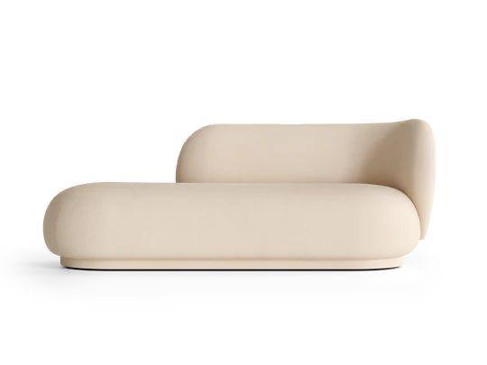 Modern Cream Boucle Chaise Lounge Sofa