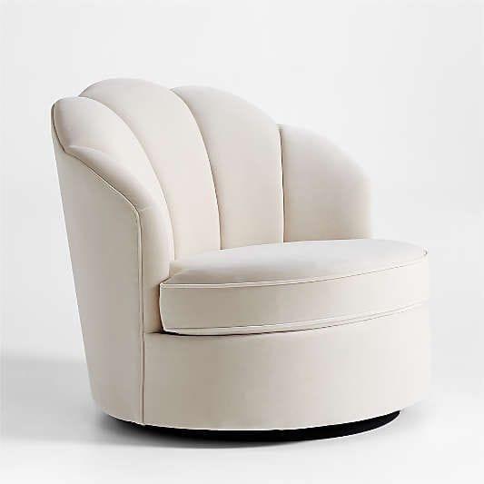Chic White Channel Tufted Armchair