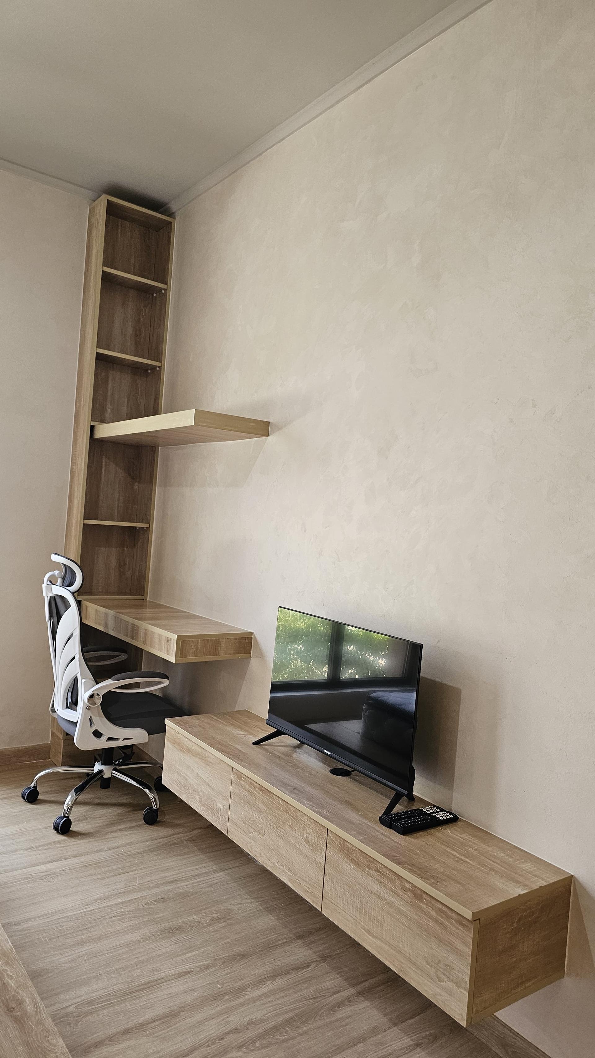 Custom Home Office Study Desk and Shelves