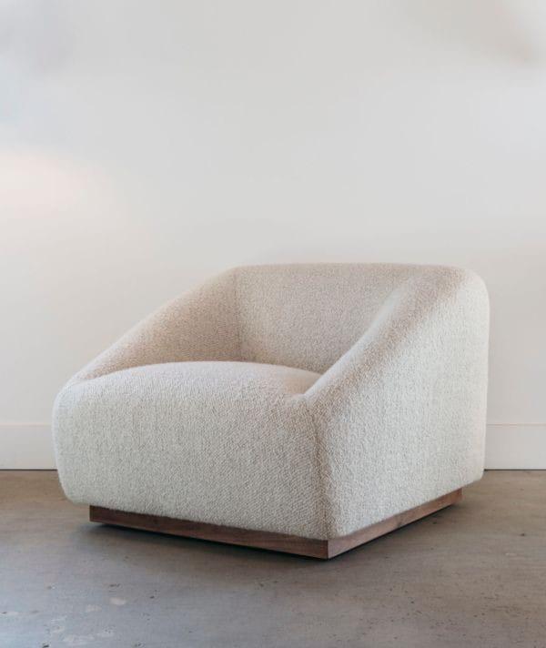 Modern Cream Boucle Accent Armchair