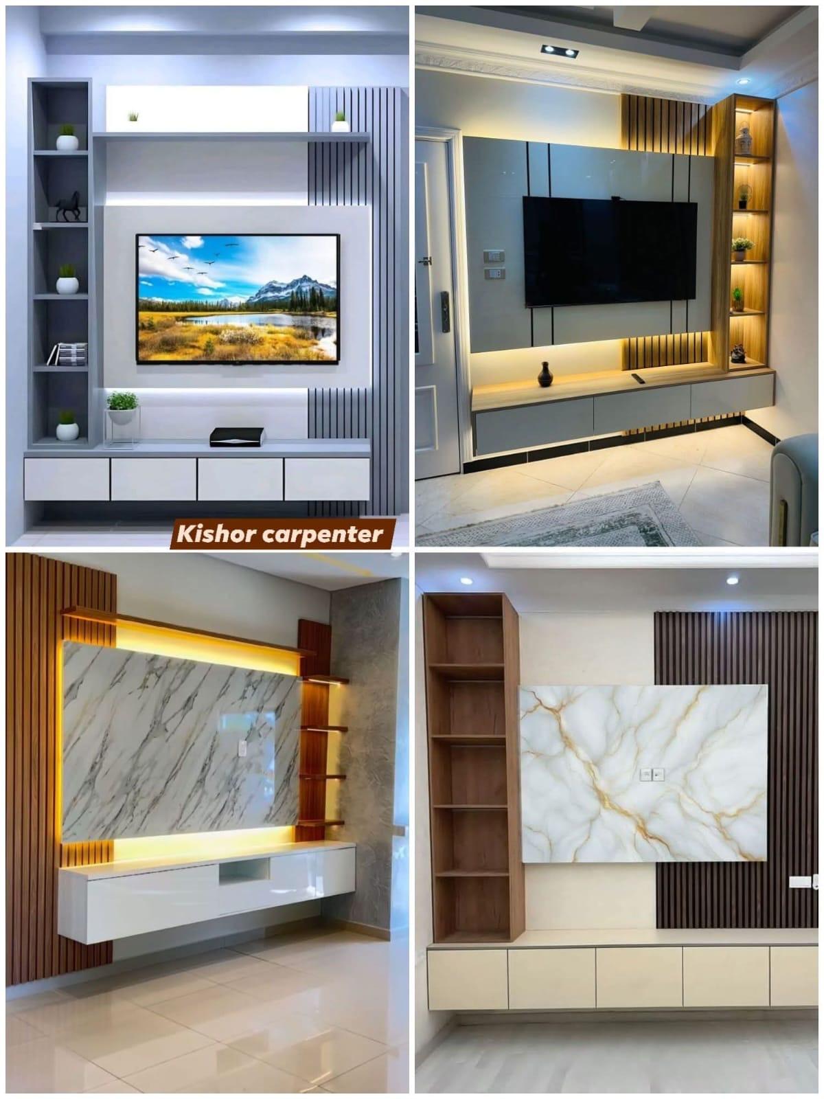 Modern TV Console and Fluted Wall Panel Designs