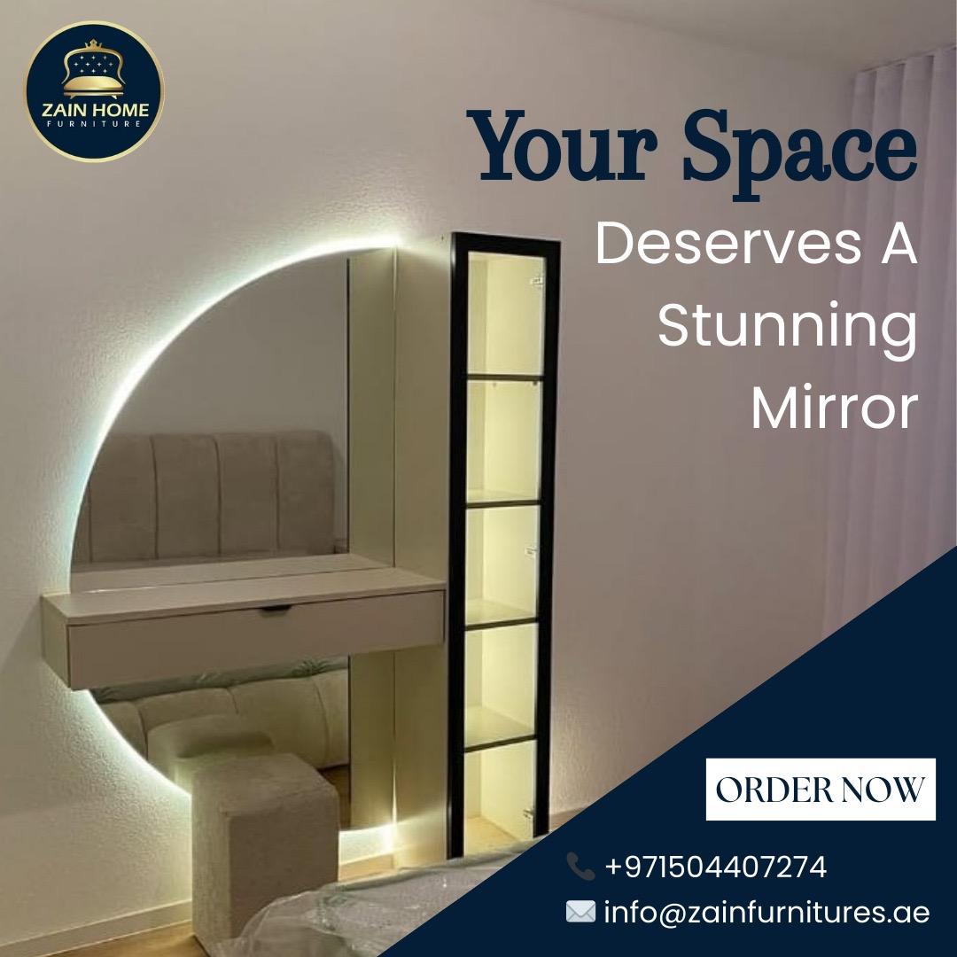 Zain Furniture Custom LED Backlit Mirror Advertisement